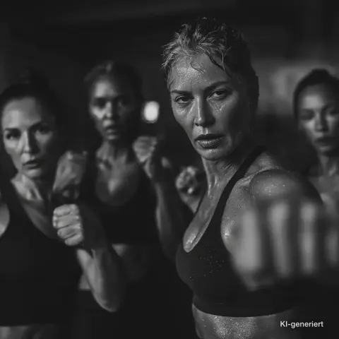 Frauen beim gemeinsamen Boxtraining